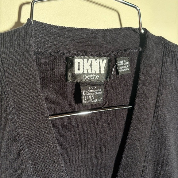 Vintage DKNY Petite Cotton Blend Cardigan - Picture 3 of 6